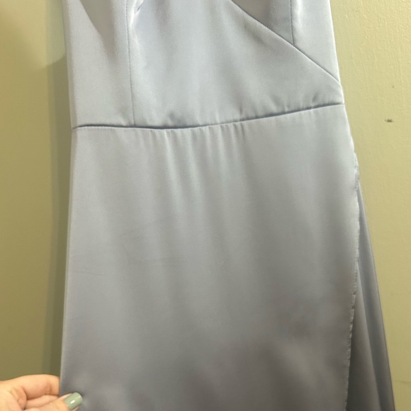 NWT Azazie Slate Blue Maxi Dress - Picture 9 of 9